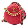 Chanel Tweed 19 Round Clutch with Chain Secondhand