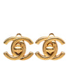 Chanel CC Gold Plated Turn Lock Clip On Earrings Secondhand
