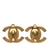Chanel CC Gold Plated Turn Lock Clip On Earrings Secondhand