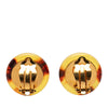 Chanel Gold Plated Tortoise Shell Coin Clip On Earrings Secondhand