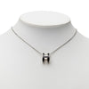 Hermès Palladium Plated Enamel Pop H Pendant Necklace Secondhand