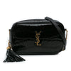 Saint Laurent Mini Croc Embossed Patent Monogram Lou Camera Bag Secondhand