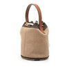 Secondhand Celine Small Triomphe Raffia Drawstring Bucket Bag