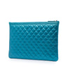 Chanel Large Quilted Metallic Caviar Boy O Case Clutch Secondhand