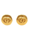 Chanel CC Gold Plated Round Clip On Earrings Secondhand