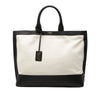 Saint Laurent Bicolor Canvas and Leather Cabas Tote Secondhand