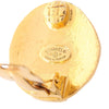 Chanel CC Gold Plated Round Clip On Earrings Secondhand
