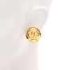 Chanel CC Gold Plated Round Clip On Earrings Secondhand