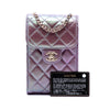 Chanel CC Quilted Iridescent Lambskin Phone Holder with Chain Secondhand