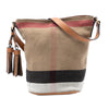 Burberry Mini Mega Check Canvas Ashby Tassel Bucket Bag Secondhand