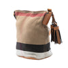 Burberry Mini Mega Check Canvas Ashby Tassel Bucket Bag Secondhand
