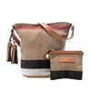 Burberry Mini Mega Check Canvas Ashby Tassel Bucket Bag Secondhand