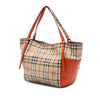 Burberry Small Leather Trimmed Haymarket Check Coated Canvas Canterbury Tote Secondhand