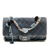 Chanel Paris Dubai Medium Quilted Denim Pompom Flap Secondhand