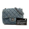 Chanel Mini Square CC Quilted Denim Single Flap Secondhand