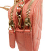 Chanel CC Quilted Caviar Double Zip Clutch With Chain Secondhand