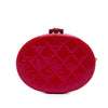 Chanel CC Quilted Patent Round Vanity Case with Chain Secondhand