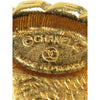 Chanel CC Gold Plated Sunburst Round Clip On Earrings Secondhand