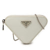 Prada Mini Brushed Leather Triangle Chain Pouch Secondhand