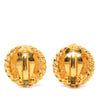 Chanel CC Gold Plated Round Clip On Earrings Secondhand