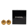 Chanel CC Gold Plated Round Clip On Earrings Secondhand
