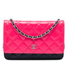 Chanel CC Bicolor Quilted Patent Wallet on Chain Secondhand