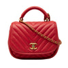 Chanel Mini CC Chevron Lambskin Reversed Round Flap Secondhand