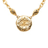 Chanel CC Gold Plated Round Pendant Necklace Secondhand