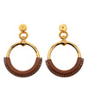 Hermès Gold Plated Barenia Loop Earrings Secondhand