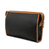 Saint Laurent Leather Trimmed Coated Canvas Clutch Secondhand