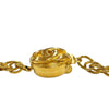 Chanel CC Gold Plated Textured Logo Round Pendant Necklace Secondhand