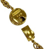 Chanel CC Gold Plated Textured Logo Round Pendant Necklace Secondhand
