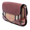 Burberry Leather and House Check Canvas Bridle Abbott Crossbody Secondhand