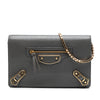 Balenciaga Goatskin Motocross Metallic Edge Wallet on Chain Secondhand