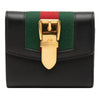 Gucci Calfskin Web Sylvie Trifold Small Wallet Secondhand
