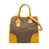 Prada Saffiano Trimmed Canvas Canapa Logo Satchel Secondhand