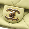 Chanel Mini Quilted Lambskin Oval Logo Chain Top Handle Flap Secondhand
