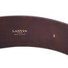 Secondhand Lanvin Vintage Brown Leather Wide Waist Belt with Antiqued Brass Buckle