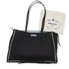 Secondhand Prada Re-Nylon Black and Blue Riveted Tote Bag - '20s