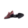 Secondhand Miu Miu Burgundy Python Leather Block Heel Penny Loafers