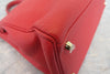Secondhand Hermes Kelly Handbag Red Clemence with Gold Hardware