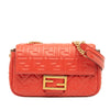 Fendi Zucca Embossed Leather Chain Midi Baguette Secondhand