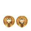 Secondhand Chanel Gold Plated Rhinestone Rope Border Clip On Earrings