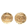 Chanel Gold Plated CC Round Clip On Earrings Secondhand