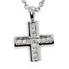 Bvlgari Croce Pendant Necklace 18K White Gold and Pave Diamonds