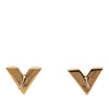 Louis Vuitton Gold Plated Essential V Stud Earrings Secondhand