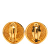 Secondhand Chanel CC Gold Plated Quilted Round Clip On Earrings