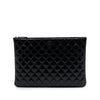 Chanel Large Quilted Patent Double Stitch O Case Clutch Secondhand