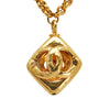 Chanel CC Gold Plated Diamond Cut Pendant Necklace Secondhand