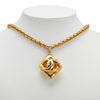 Chanel CC Gold Plated Diamond Cut Pendant Necklace Secondhand